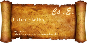Csire Etelka névjegykártya